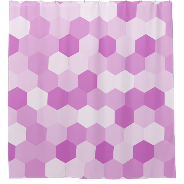 Modern Mauve Hexagonal Geometric Pattern  Shower Curtain (Front)