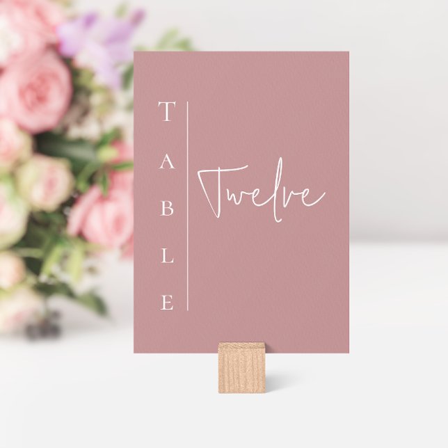 Modern Mauve Wedding  Table Number (Creator Uploaded)