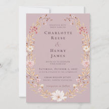 Modern Mauve Wildflower Garden Wedding