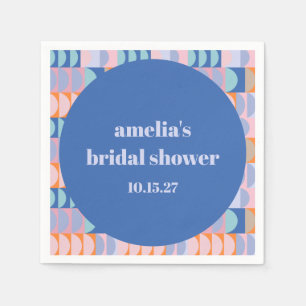 Modern Maximalist Blue Purple Custom Bridal Shower Napkin