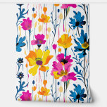 Modern Maximalist Colour Pop Ink Floral Art Wallpaper<br><div class="desc">The Modern Maximalist Colour Pop Ink Floral Art Wallpaper is a striking option for interior design enthusiasts seeking a vibrant and bold aesthetic in their space. This peel-and-stick wallpaper boasts a captivating mix of intricate floral patterns and bright, eye-catching hues that effortlessly inject energy and personality into any room. Its...</div>