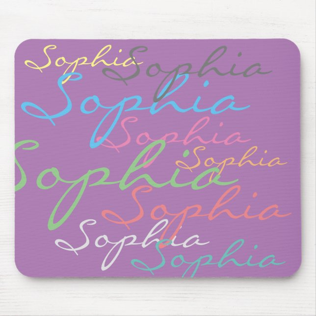 Modern Maximalist Custom Name Unique Typography Mouse Pad (Front)