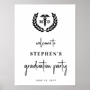 Modern MD Doctor of Medicine Graduation Welcome Poster