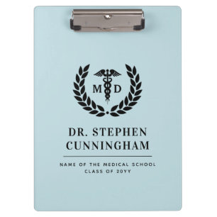 Modern MD Doctor of Medicine Med School Graduation Clipboard