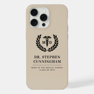 Modern MD Doctor of Medicine Med School Graduation iPhone 15 Pro Max Case