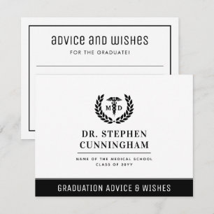 Modern MD Med School Graduation Advice & Wishes Card