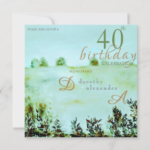 Modern Meadow Country Seaside Landscape Birthday Invitation