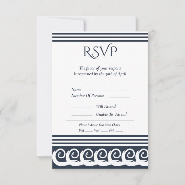 Modern Meander RSVP Card (Front)
