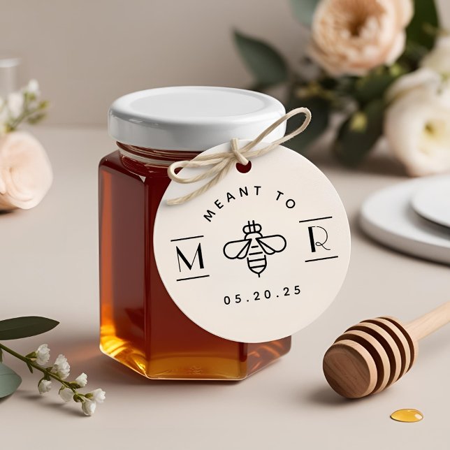 Modern Meant to Bee Honey Wedding Favour Rubber Stamp (Creator Uploaded)
