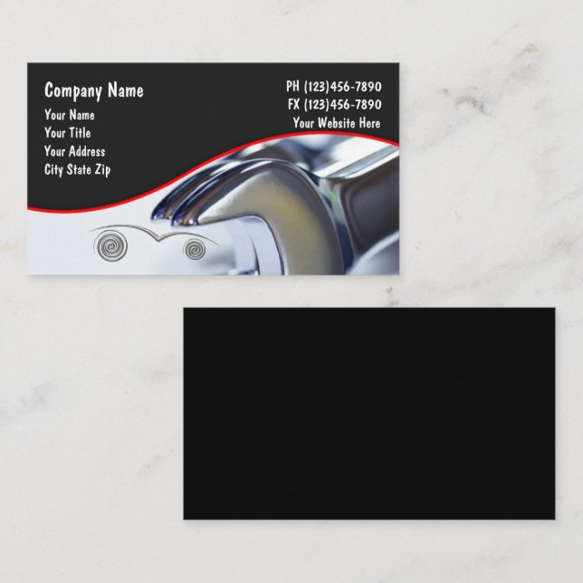 Modern Mechanic Wrench Automotive Business Card (Front/Back)