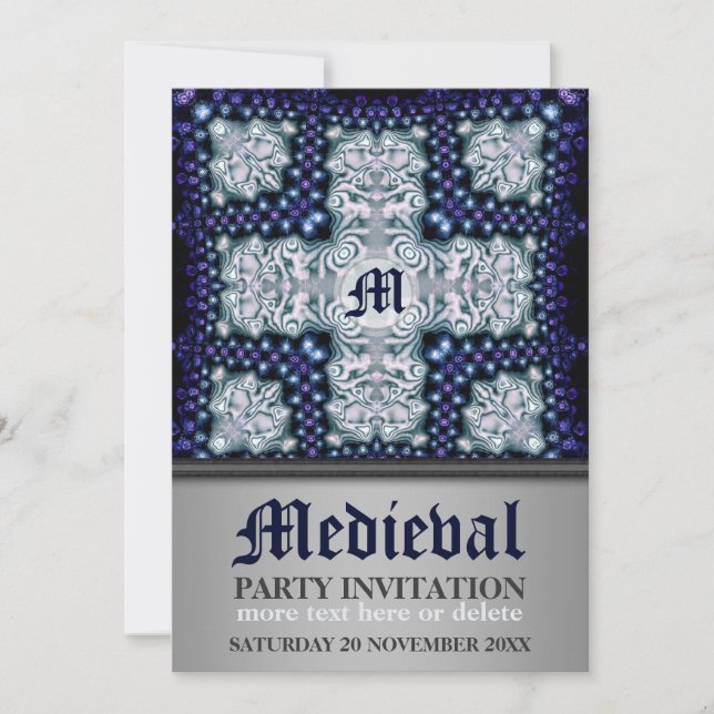 Modern Mediaeval Theme Party Invitation (Front)