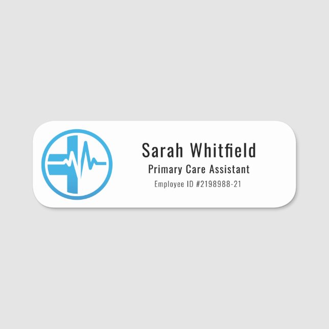Modern Medical Centre Business Logo Employee Name Tag (Front)