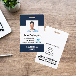 Modern Medical Centre Nurse Photo ID Badge