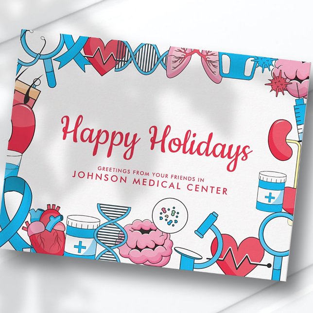 Modern Medical | Doctor's Holiday Greeting Postcard (Creator Uploaded)