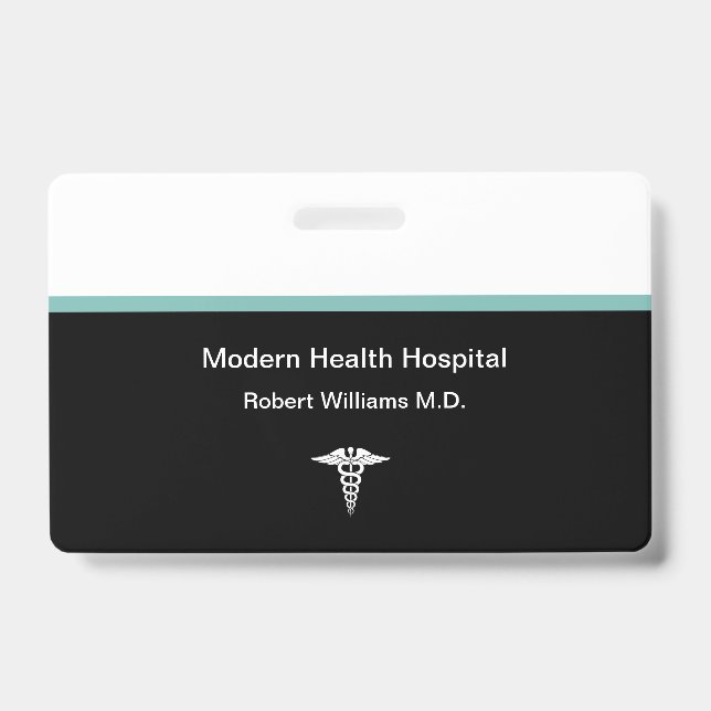 Modern Medical Hospital Staff Name ID Badge (Front)