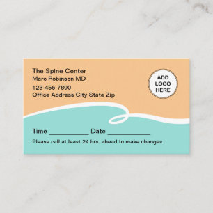 Modern Medical Office Appointment Business Cards
