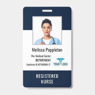 Modern Medical Registered Nurse Photo ID Badge