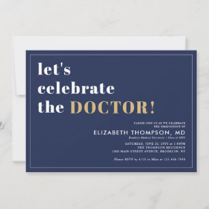 Modern Medical School Grad Doctor Graduation Party Invitation