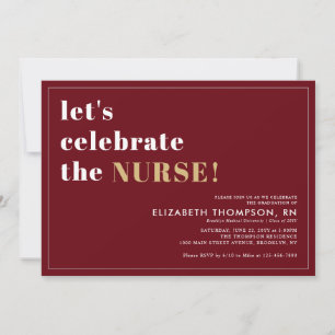 Modern Medical School Grad Nurse Graduation Party Invitation