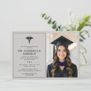 Modern Medical School Graduate Doctor Graduation Invitation