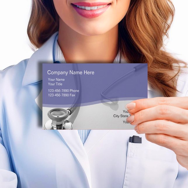 Modern Medical Stethoscope Business Cards (Creator Uploaded)
