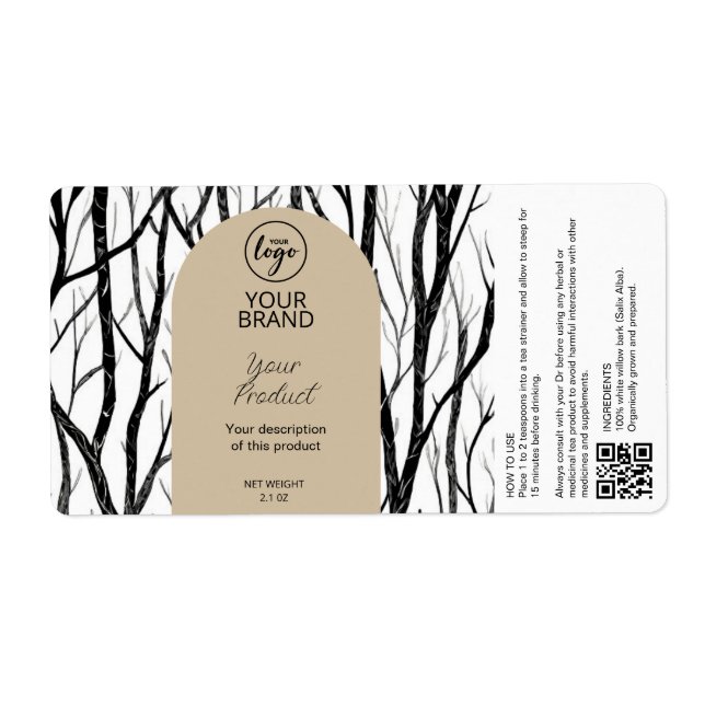 Modern Medicinal Herbal Tea Labels (Front)