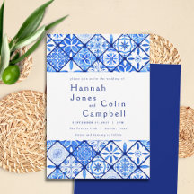 Modern Mediterranean Blue Tile Wedding