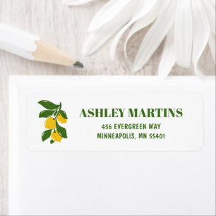 Modern Mediterranean Lemon Branch Return Address Label