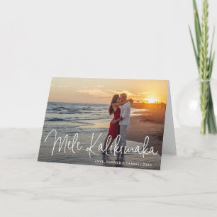 Modern Mele Kalikimaka Beach Photo Christmas Holiday Card