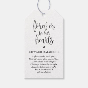 Modern, Memorial Candle, Funeral Service Tag