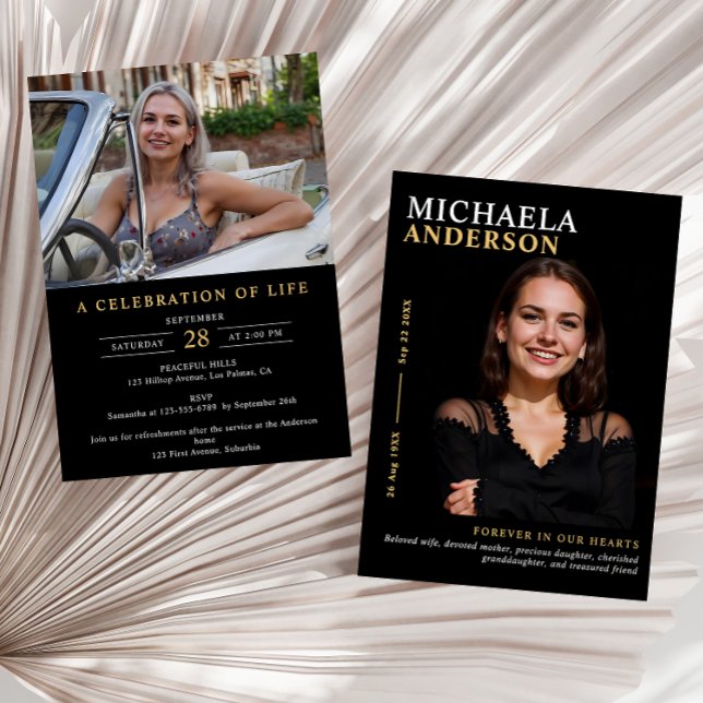 Modern Memorial / Funeral / Celebration of Life Invitation (Creator Uploaded)