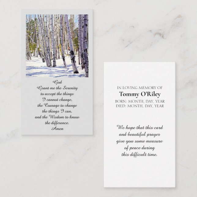 Modern Memorial Funeral Service Card (Front/Back)