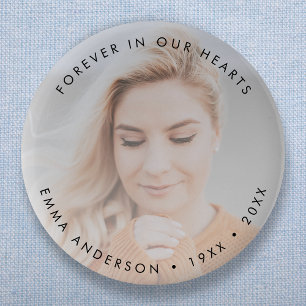 Modern Memorial Keepsake Funeral Tribute Photo 6 Cm Round Badge