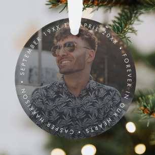 Modern Memorial Keepsake Sympathy Tribute Photo Ornament