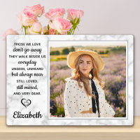 Modern Memorial Marble Sympathy Quote Photo