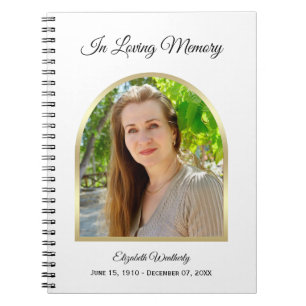 Modern Memorial or Funeral Guest Book Notebook
