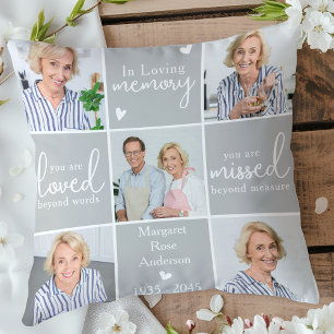 Modern Memorial Personalised 5 Photo Collage Cushion