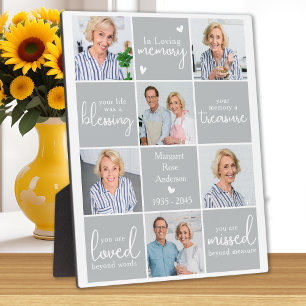 Modern Memorial Personalised 6 Photo Collage Plaque