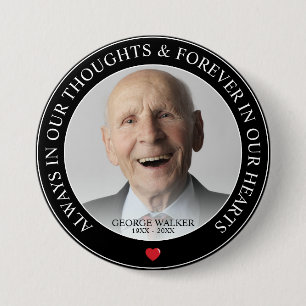 Modern Memorial Photo Tribute Funeral 7.5 Cm Round Badge