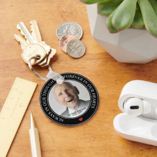 Modern Memorial Photo Tribute Rememberance Key Ring