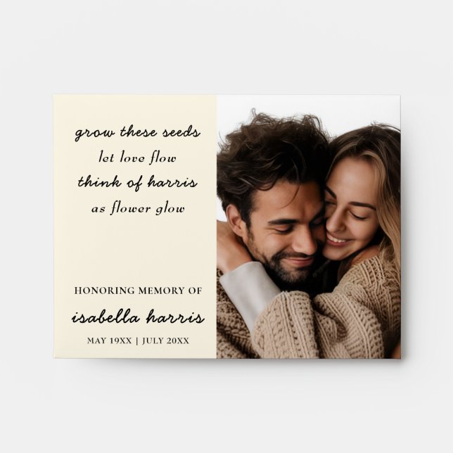 Modern Memorial Seed Packet Design Envelope (Front)