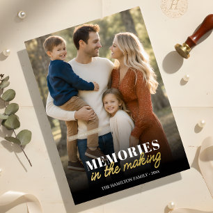Modern Memories in the Making Photo Gold Foil Holiday Card