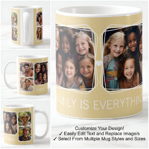 Modern Memory 6 Photo Collage Template Yellow C62 Coffee Mug