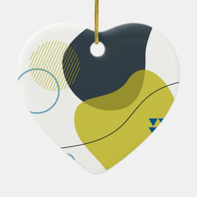 Modern, Memphis, cool, unique, trendy illustration Ceramic Ornament (Back)
