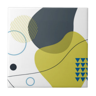 Modern, Memphis, cool, unique, trendy illustration Ceramic Tile