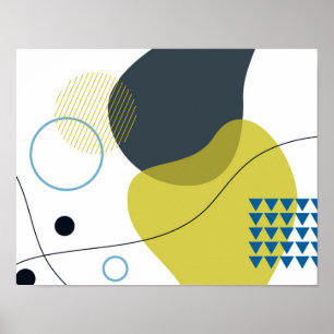 Modern, Memphis, cool, unique, trendy illustration Poster