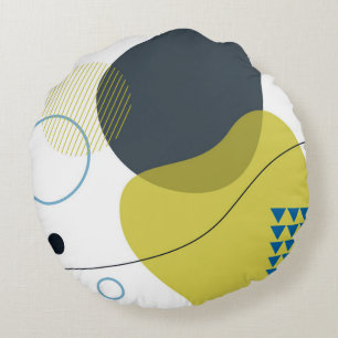 Modern, Memphis, cool, unique, trendy illustration Round Cushion