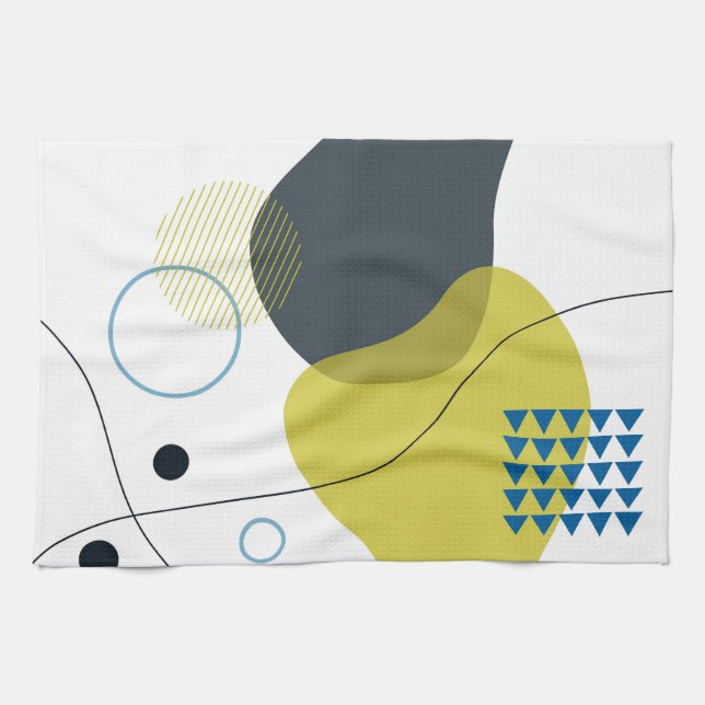 Modern, Memphis, cool, unique, trendy illustration Tea Towel (Horizontal)