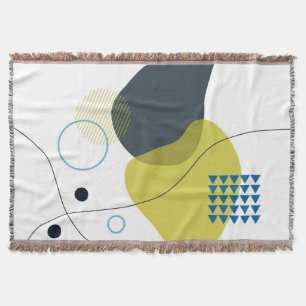 Modern, Memphis, cool, unique, trendy illustration Throw Blanket
