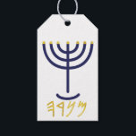 Modern Menorah Gift Tag Navy Gold<br><div class="desc">Menorah Gift Tag Navy Gold Customisable Gift Tags Paleo Hebrew letters - Menorah: Mem, Nun, Resh, Hey Mem - Chaos Mighty Blood Nun - Continue Heir Son Resh - First Top Beginning Hey - Look Reveal Breath H4501   (Strong) מְנֹרָה    מְנוֹרָה menôrâh    menôrâh men-o-raw', men-o-raw' Feminine of H4500 (in the original sense...</div>